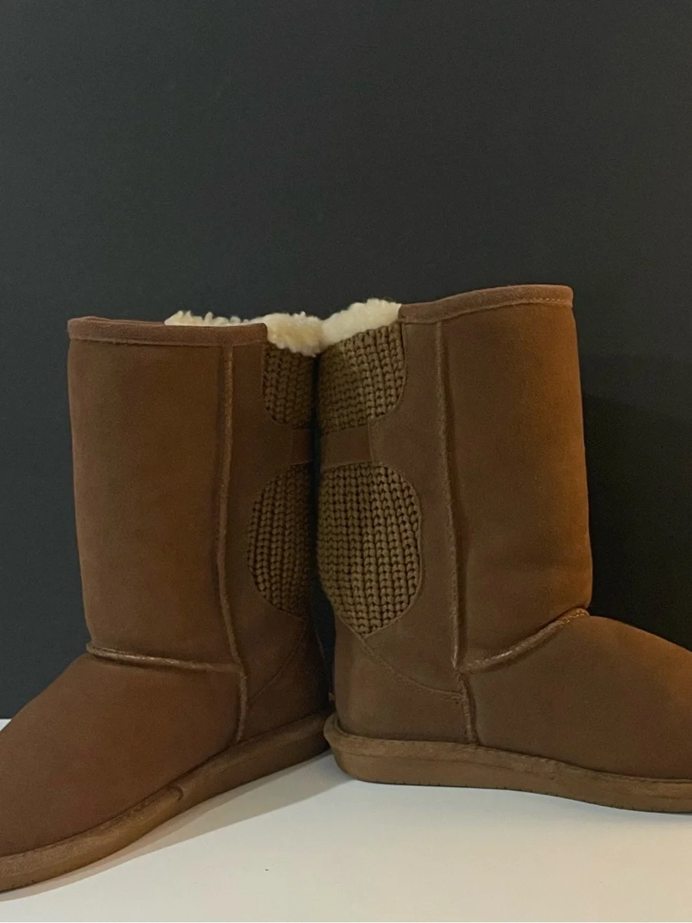 Women’s Brown Suede Shearling-Lined Winter Boots Bearpaw